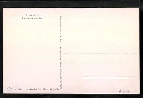 AK Ulm a. D., Partie an der Blau