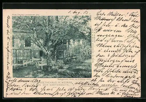 AK Weimar, Das Goethehaus von der Gartenseite