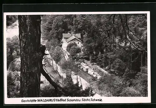 AK Bad Schandau /Sächs. Schweiz, Gasthaus Waldhäusl