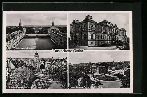AK Gotha, Blick auf Schloss, Platz, Museum