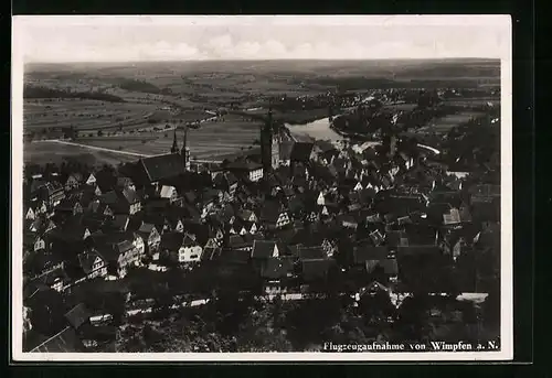 AK Wimpfen a. N., Gesamtansicht vom Flugzeug aus gesehen