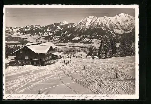 AK Oberstdorf, Alpenhotel Schönblick im Winter