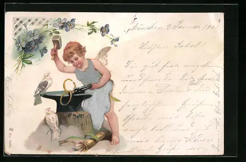 AK Amor schmiedet zwei Eheringe zusammen