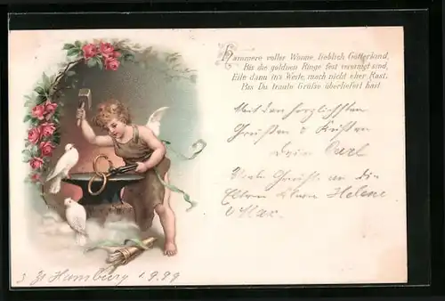 AK Amor schmiedet zwei Eheringe zusammen