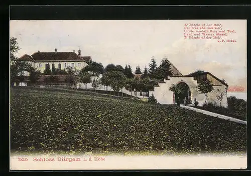 AK Kandern / Baden, Schloss Bürgeln a. d. Höhe
