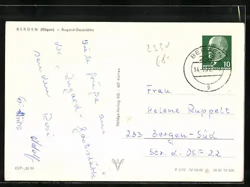 AK Bergen / Rügen, Rugard-Gaststätte