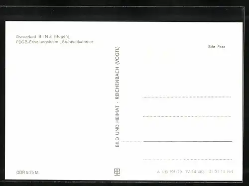 AK Binz / Rügen, FDGB-Erholungsheim Stubbenkammer