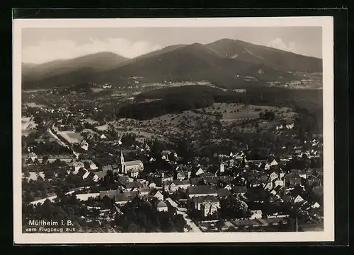 AK Müllheim i. B., Gesamtansicht vom Flugzeug aus gesehen