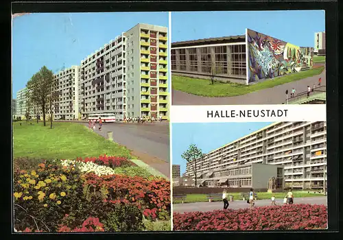 AK Halle-Neustadt, Neue Wohnhäuser