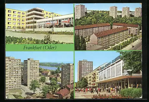 AK Frankfurt / Oder, Staatl. Feierabendheim in der Konstantin-Ziolkowski-Allee, Blick vom Hochhaus Neuer Tag