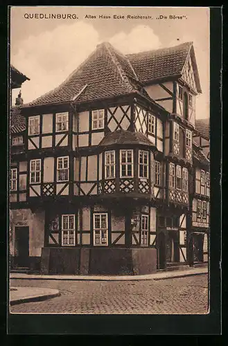AK Quedlinburg, Altes Haus Ecke Reichenstr., Die Börse