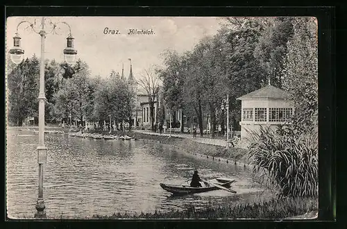 AK Graz, Pavillon am Ufer des Hilmteich