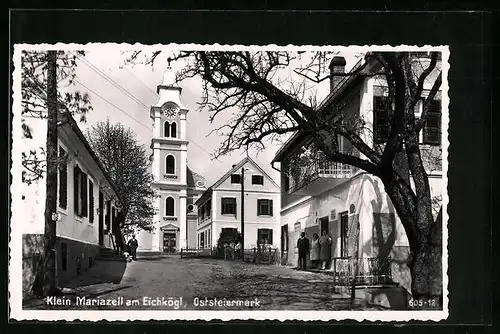 AK Klein Mariazell am Eichkögl, Partie vor der Kirche