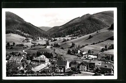 AK Steinhaus am Semmering, Blick über die Ortschaft im Tal