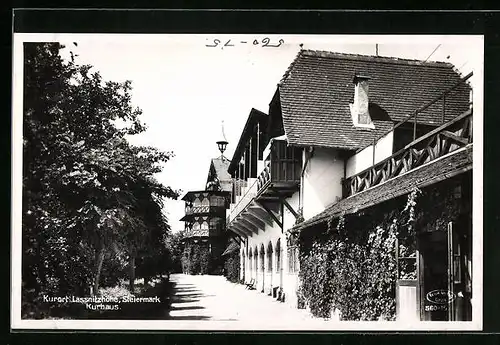 AK Lassnitzhöhe i. d. Steiermark, Promenade vor dem Kurhaus