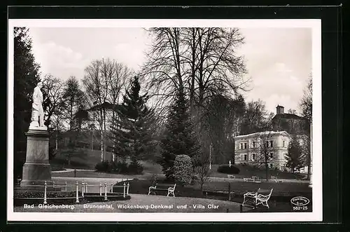 AK Bad Gleichenberg, Brunnental, Wickenburg - Denkmal und Villa Clar