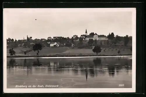 AK Kirchberg an der Raab, Ortspanorama vom Ufer aus