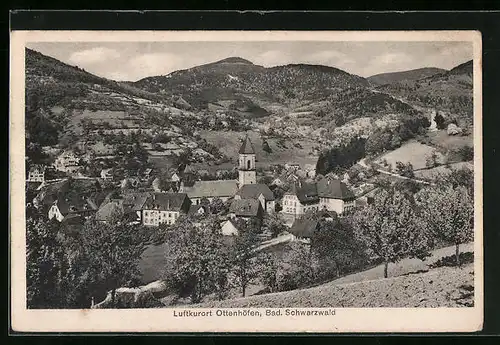 AK Ottenhöfen im Schwarzwald, Ortstotale mit der Kirche