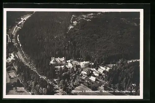 AK Villingen im Schwarzwald, Fliegeraufnahme des Waldhotels