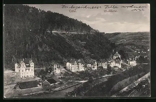 AK Calw im Schwarzwald, Blick auf das Villenviertel
