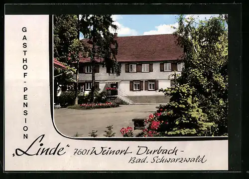 AK Durbach im Schwarzwald, Gasthof - Pension Linde