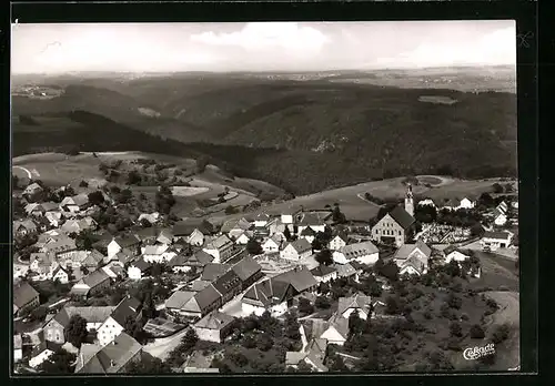 AK Görwihl im Schwarzwald, Fliegeraufnahme der gesamten Ortschaft