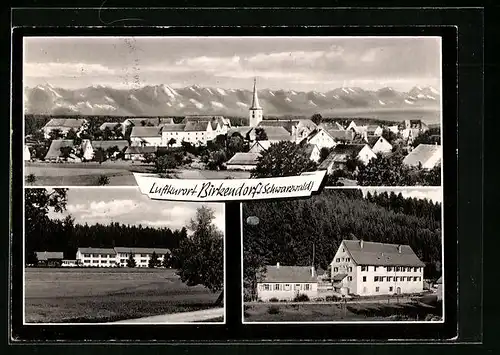 AK Birkendorf im Schwarzwald, Generalansicht mit Gebirgspanorama, am landheim