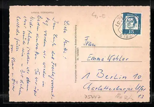 AK Sternenfels, Fliegeraufnahme der gesamten Stadt