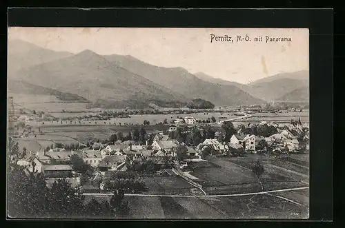 AK Pernitz, Panoramaansicht der Ortschaft