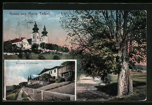 AK Maria Taferl a. Donau, unter der Wallfahrtskirche, Veranda Ellnberger