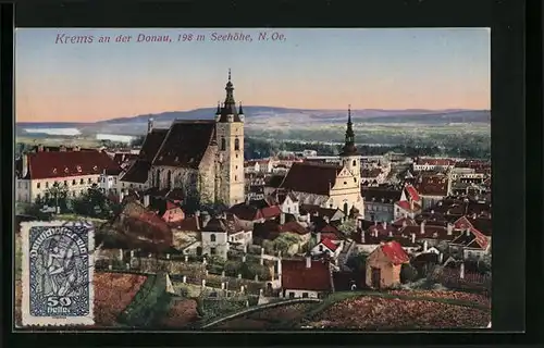 AK Krems a. Donau, Generalansicht mit der Pfarrkirche St. Veit