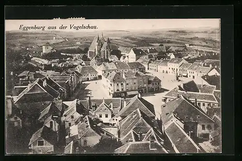 AK Eggenburg, Totale mit dem Hauptplatz aus der Vogelschau