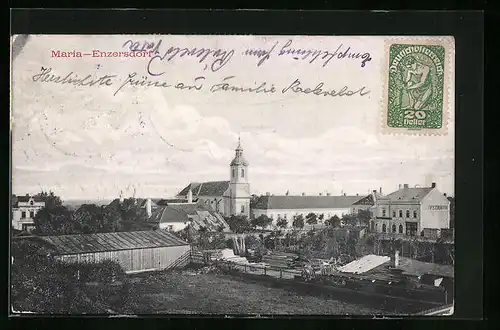 AK Maria-Enzersdorf, Blick auf die Kirche