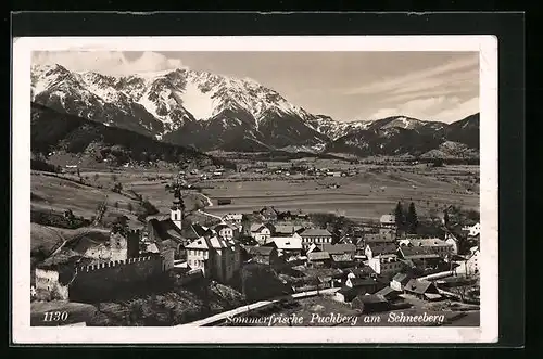 AK Puchberg am Schneeberg, Talpanorama mit der Stadt im Vordergrund