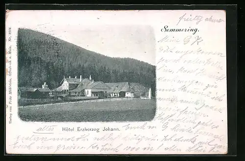 AK Semmering, am Hotel Erzherzog Johann