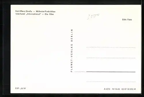 AK Magdeburg, Karl-Marx-Strasse, Wilhelm-Pieck-Allee, Interhotel International, an der Elbe