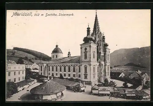 AK Mariazell i. Steiermark, Marktstände an der Basilika