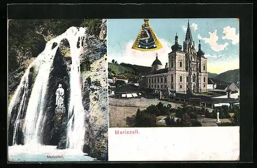 AK Mariazell i. Steiermark, die Basilika mit Gnadenbild, am Marienfall