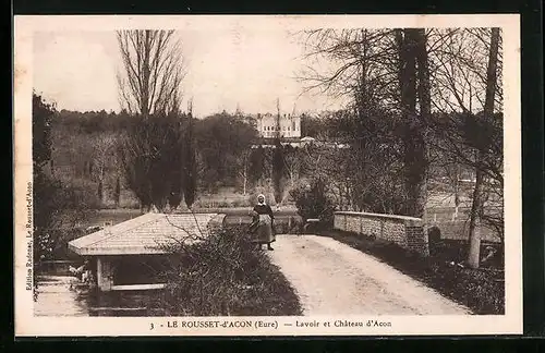 AK Le Rousset-d`Acon, Lavoir et Château d`Acon