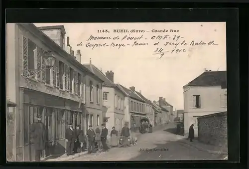 AK Bueil, Grande Rue, Strassenpartie