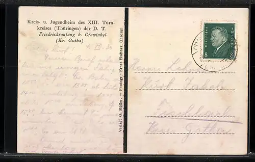 AK Friedrichsanfang b. Crawinkel, Gast- & Rasthaus Jägerhaus
