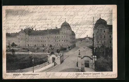 AK Bautzen, Husarenkaserne, Links Reserve-Lazarett II