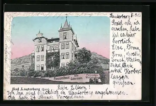 AK Bad Lauterberg /Harz, Pension Villa Cattermann