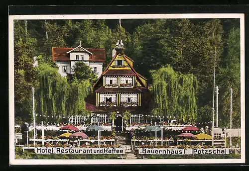 AK Pötzscha /Elbsandsteingebirge, Hotel-Restaurant Bauernhäus`l