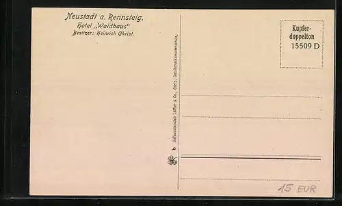 AK Neustadt a. Rennsteig, Hotel Waldhaus