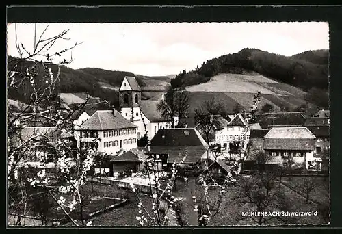 AK Mühlenbach im Schwarzwald, Blick auf den Ort und die Kirche