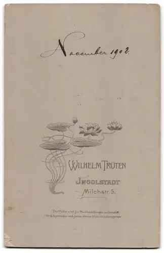 Fotografie Wilhelm Trüten, Ingolstadt, Milchstr. 5, Eleganter Herr mit Moustache