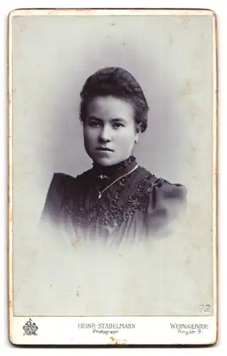 Fotografie Heinr. Stadelmann, Wernigerode, Ringstr. 9, Florale Umrandung mit dem Schloss Wernigerode