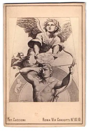 Fotografie Cuccioni, Roma, via Condotti 18-19, Gemälde Engel über Bogenschützen, in der Basilica Santa Maria del Popolo