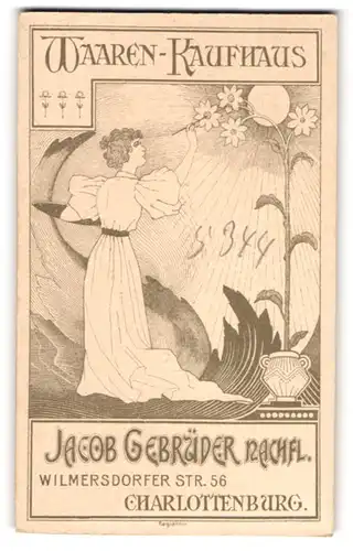 Fotografie Jacob Gebrücer Nachfl., Charlottenburg, Wilmersdorferstr. 56, Frau bemalt Blumen mit Pinsel